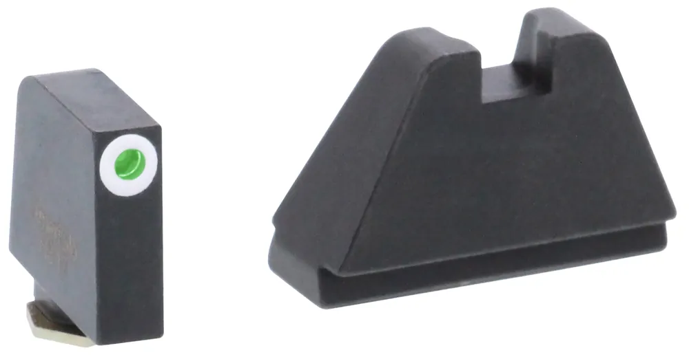 AmeriGlo GL482 Optic Compatible Glock Sight Set - 5XL Tall Green Tritium Front, Black Rear