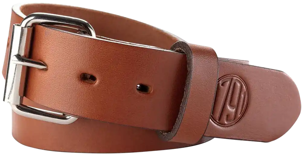 Classic Brown Leather Gun Belt with Buckle Closure - 1.50" Wide, Size 32/36