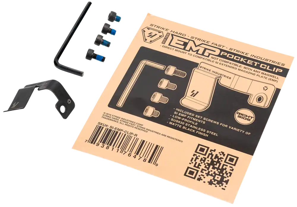Strike Industries EMPCLIPR Magazine Pocket Clip Right Hand for SI EMP Mag Extension