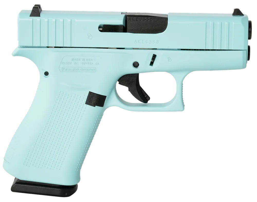 Glock G43X 9mm Sub-Compact, Robin Egg Blue Cerakote, 10+1 Capacity