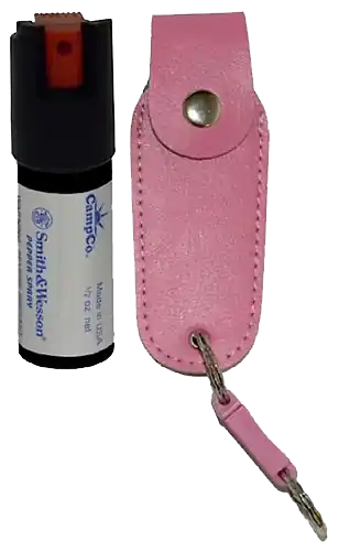 S&W 1203P Pink Pepper Spray with Holster/Keychain - 10 ft Range, 0.50 oz
