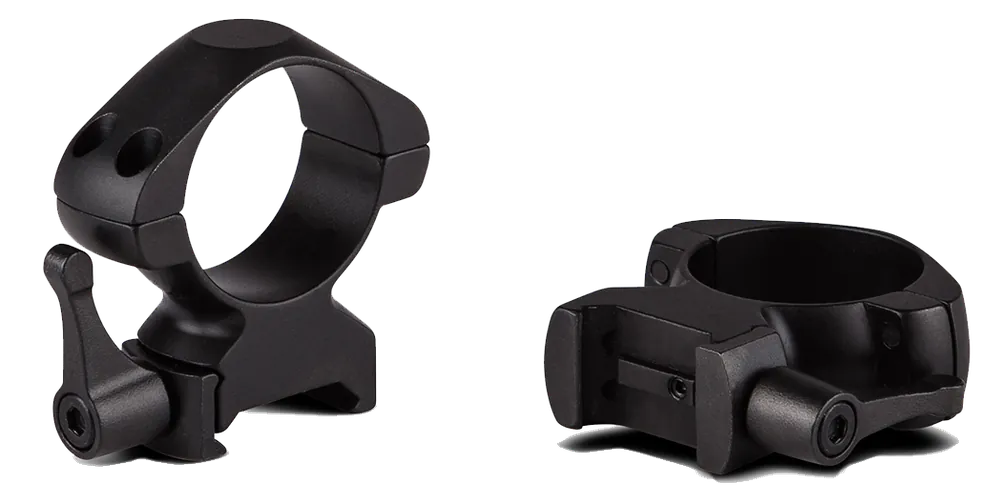 Konus 7406 Matte Black 1" Quick Release Steel Rings - High 0 MOA