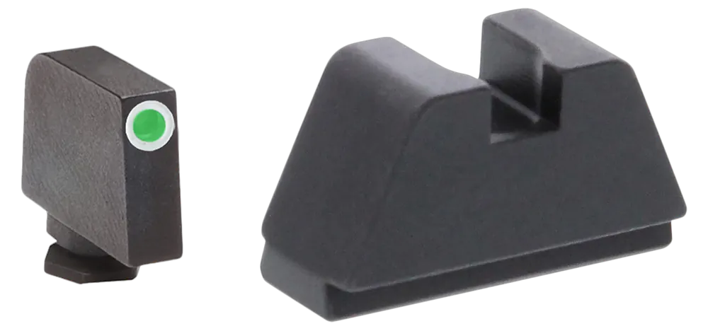 AmeriGlo GL481 Optic Compatible Glock Sight Set - 2XL Tall Green Tritium Front, Black Rear