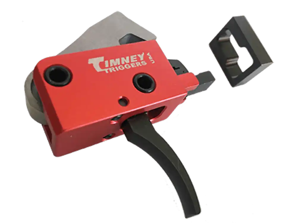 Timney Triggers 682 PCC Two-Stage Curved Trigger, 2 lbs Draw Weight, Black/Red Finish for AR-Platform