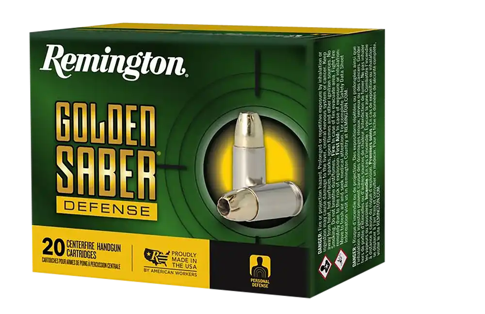 Remington Golden Saber Defense 10mm Auto 180gr JHP Ammo - 20 Rounds