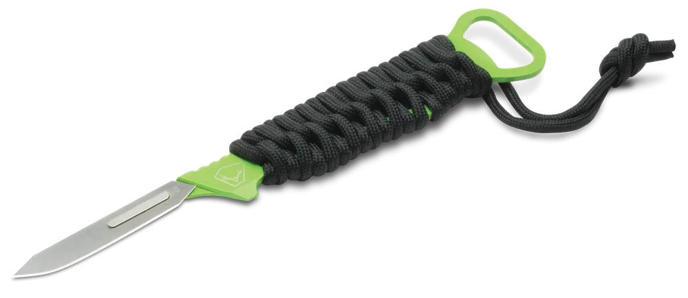 HMEKNSKRAB Fixed Skinner Knife with Replaceable Blades and Cord Wrapped Handle