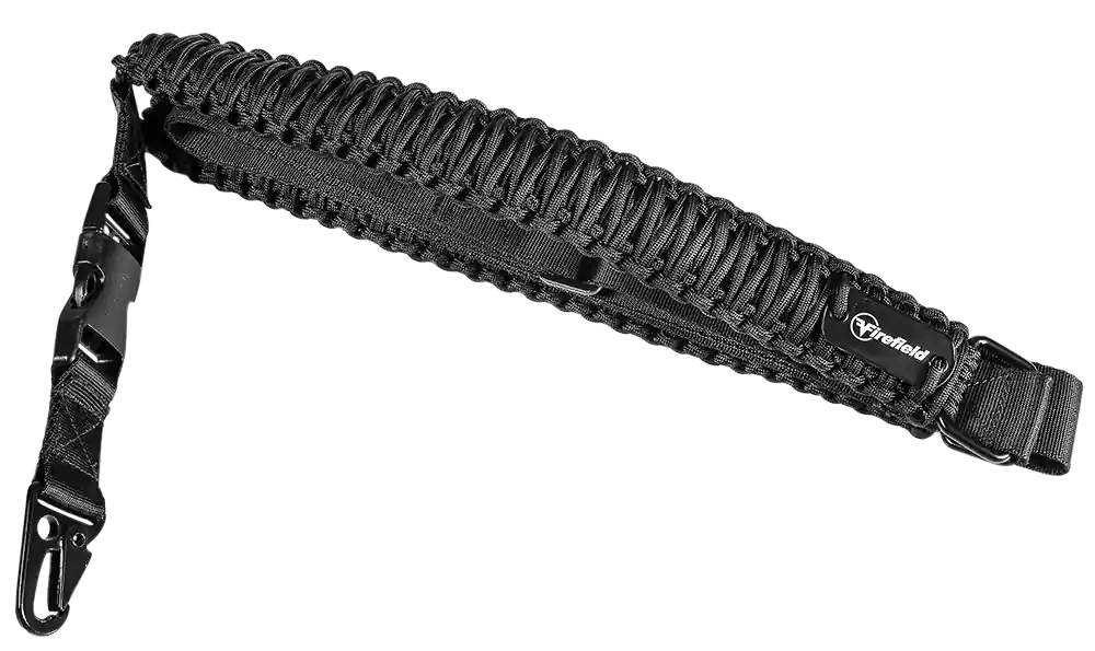 Firefield FF46000 Tactical Sling: Adjustable Black Nylon Paracord for Rifles (28"-31")