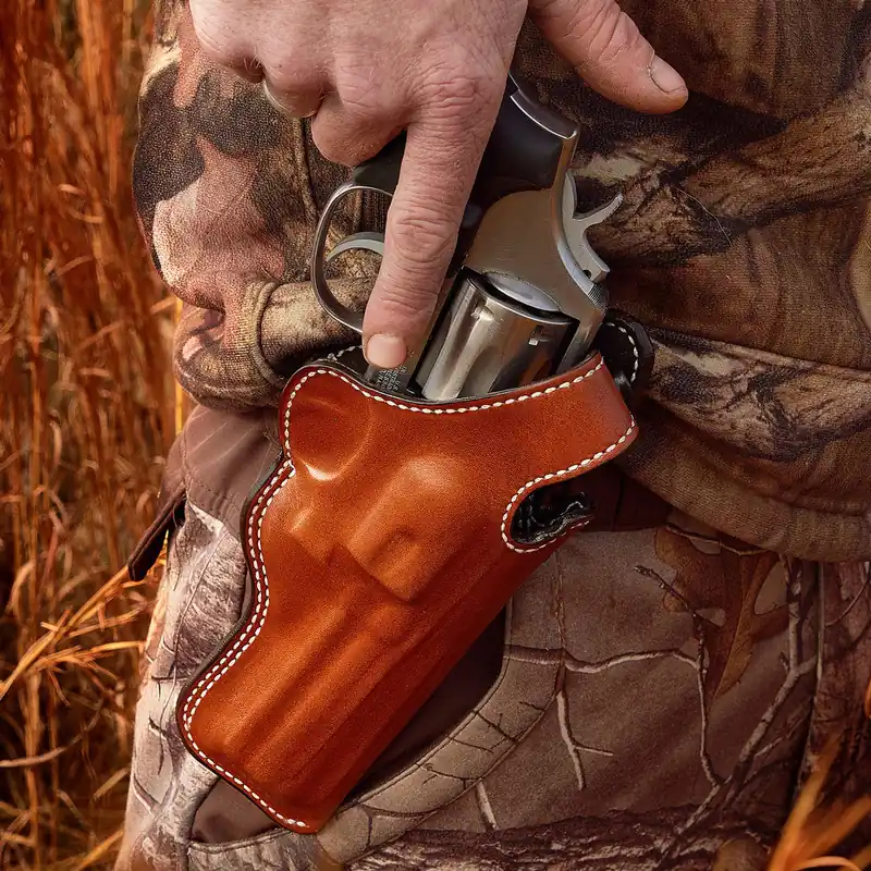 DeSantis Gunhide Dual Angle Hunter OWB Tan Leather Holster for Glock 40 - Right Handed