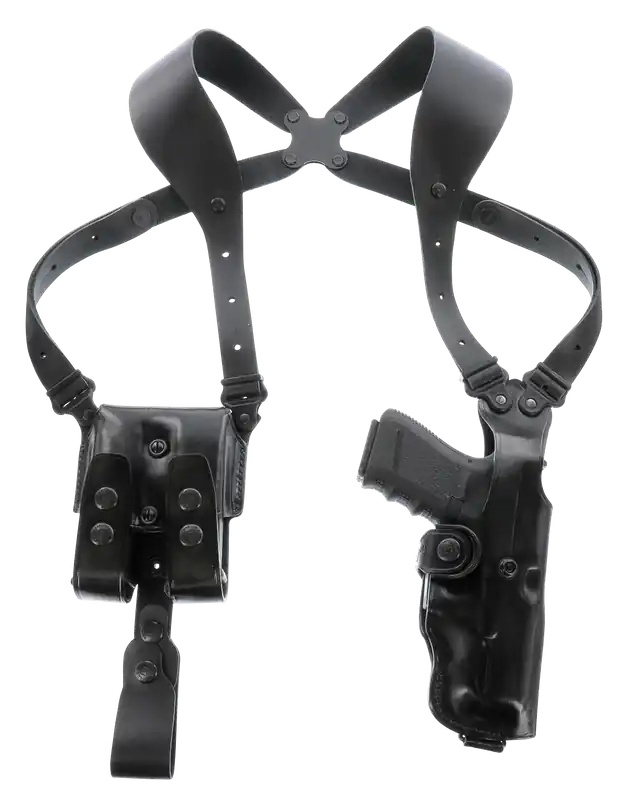 Galco VHS 4.0 Shoulder Holster System for 1911, 5" Barrel, Ambidextrous, Black Leather, Fits Up to 56" Chest