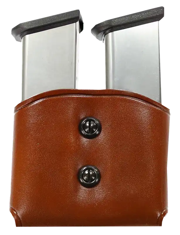 Galco DMC26 Double Mag Carrier for 45 ACP - Tan Leather Belt Loop for 1.50-1.75" Belts, Fits Sig P220 & 1911