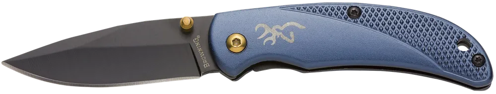 Browning Prism 3 EDC Folding Knife with Black Oxide Blade and Navy Aluminum Handle