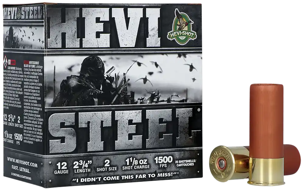 HEVI-Shot HS61222 12 Gauge Steel Shot Ammo - 25 Rounds per Box