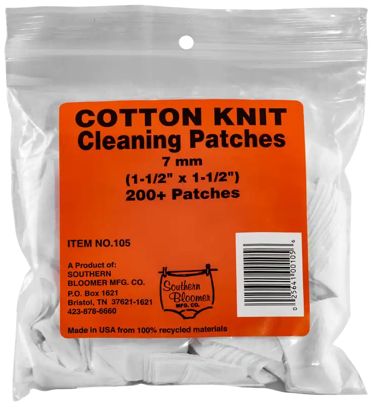 7mm Cotton Cleaning Patches - Pack of 200 by Southern Bloomer