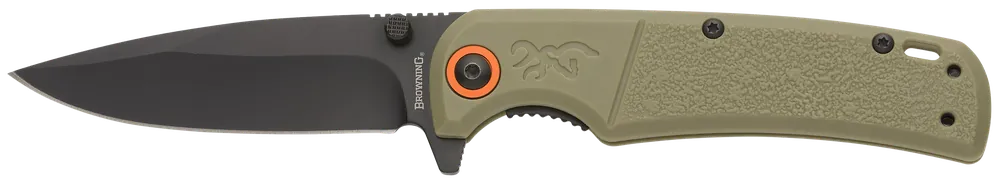 Browning Buckmark Slim EDC Folding Knife with D2 Steel Blade and Sage Polymer Handle