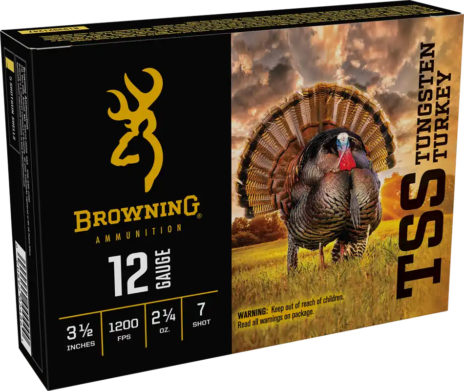 Browning TSS Tungsten Turkey 12 Gauge Ammo - 3.5" 2 1/4oz, 7 Shot, 5/Box