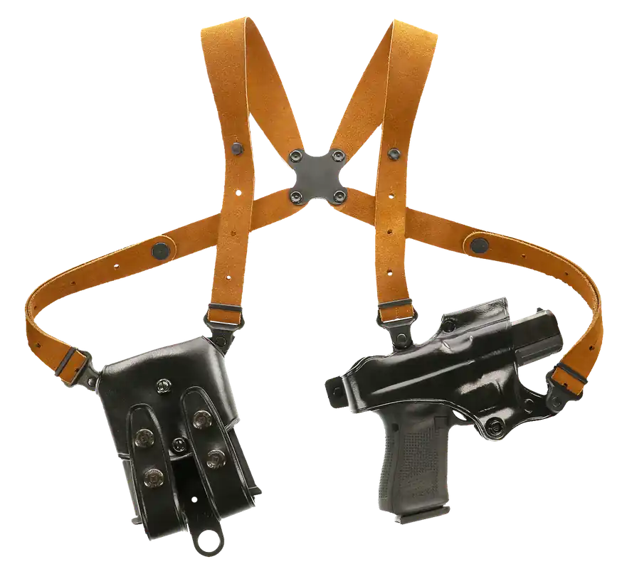 Galco JR202B Jackass Rig Shoulder Holster for Beretta 92F/FS & Taurus PT100, Right Hand, Black Leather, Fits Up to 56" Chest