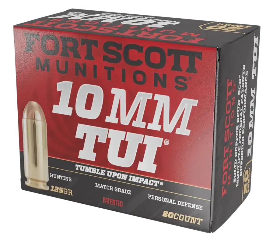 Fort Scott Munitions 10mm Auto 125gr TUI Solid Copper Ammo - 20/Box