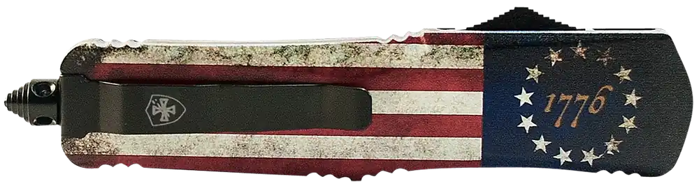 Templar Knife Gen II Betsy Ross Flag OTF with Black Oxide 440C Blade and Aluminum Handle