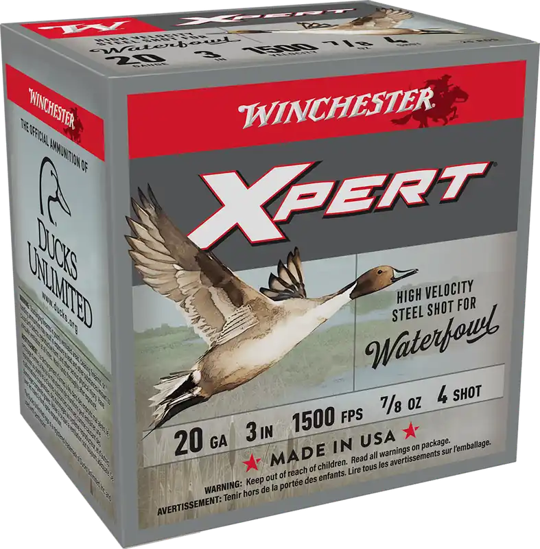 Winchester Super X Xpert High Velocity 20 Gauge 3" 4 Shot Ammo - 25 Rounds Per Box