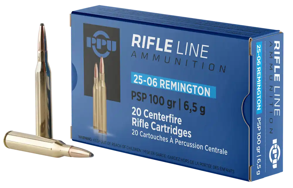 PPU PP2506P 25-06 Rem 100gr PSP Rifle Ammo - 20/Box