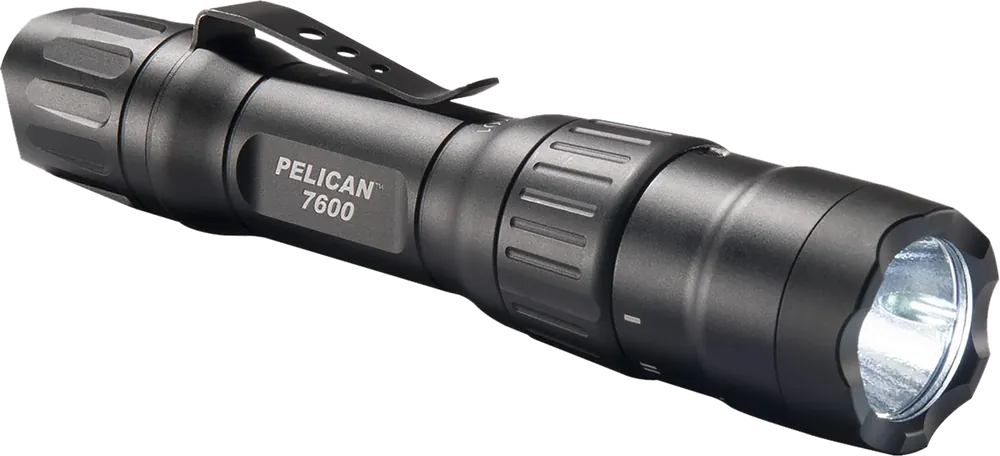 Pelican 7600 Tactical Flashlight - Black Anodized, Multi-Color LED, 37-944 Lumens