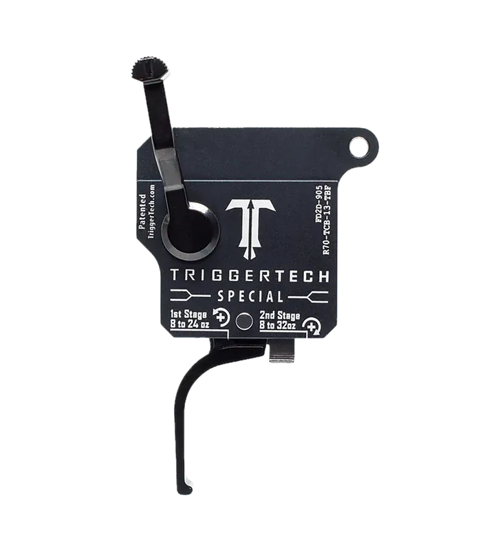 TriggerTech R70TCB13TBF Two-Stage Flat Trigger, 1-3.50 lbs Draw, Black, Remington 700 Right