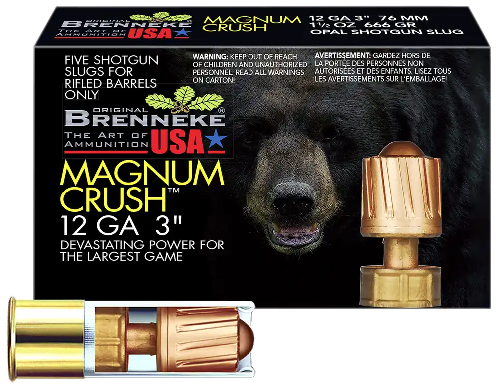 Brenneke SL123CMR Magnum Crush 12 Gauge 3" Slug Shot - 5 Rounds Per Box