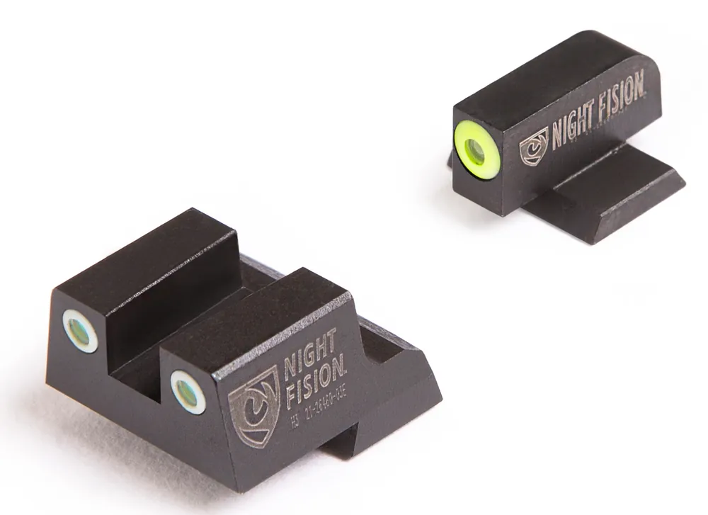 Canik TP9SFx/TP9SFL Night Fision Tritium Night Sights - Green/Yellow Front, Green/White Rear
