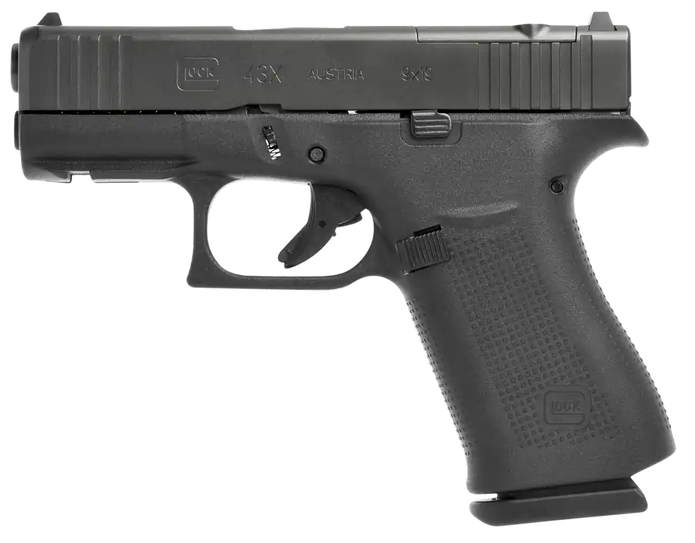 Glock G43X MOS 9mm Sub-Compact Pistol with Black Cerakote Slide and Ambidextrous Features