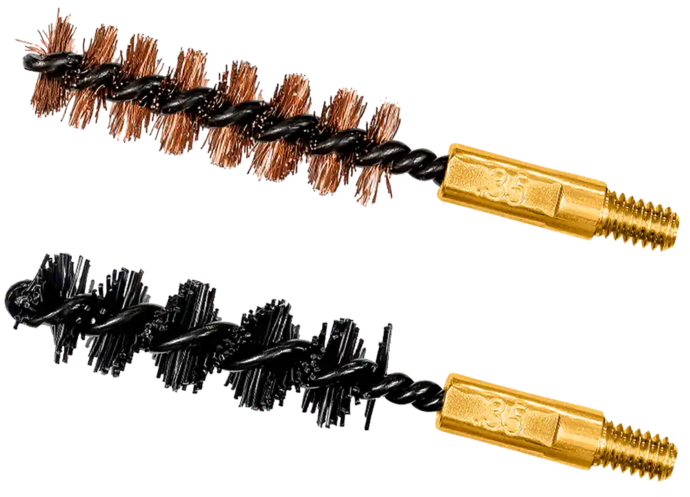 Otis FG335NB Bore Brush Set for .35/.338/.357 Caliber with 8-32" Thread, 2" Long, Bronze/Nylon Bristles