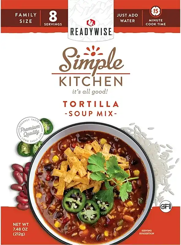 ReadyWise Simple Kitchen Tortilla Soup - 8 Servings, 6-Pack Case