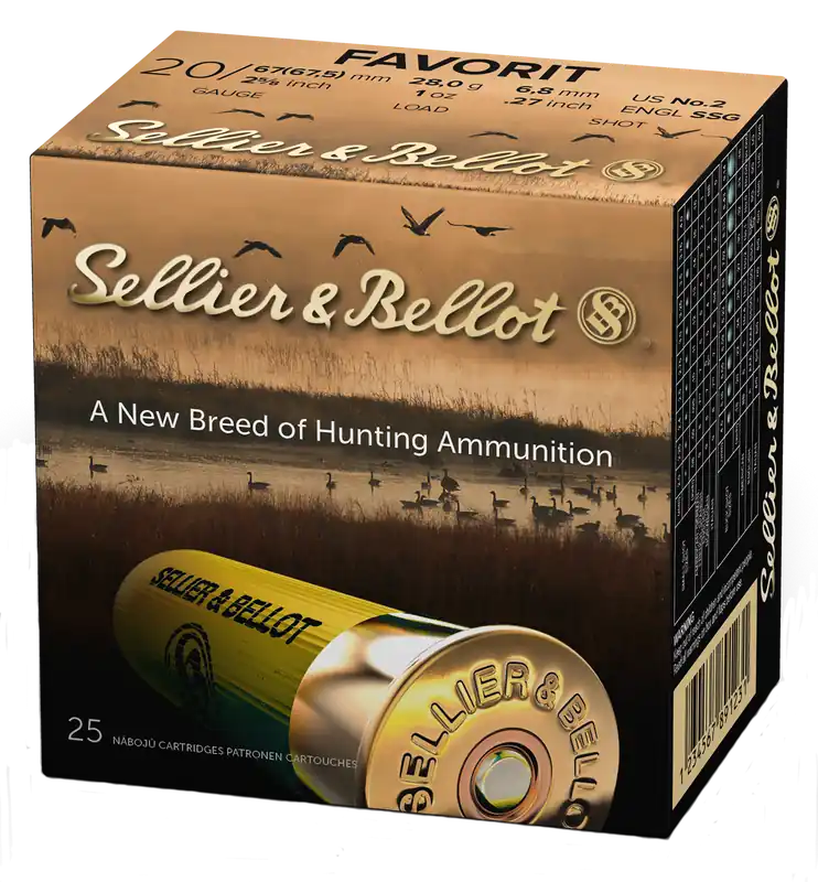 Sellier & Bellot 20 Gauge Hunting Ammo - 25 Rounds per Box