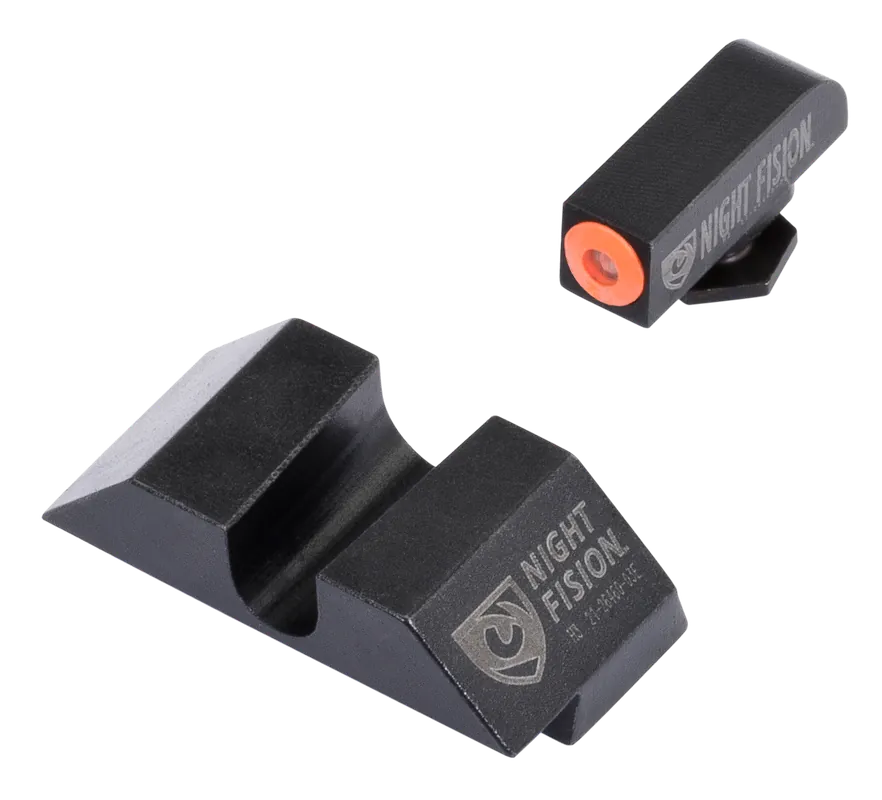 Night Fision Tritium Night Sights for Glock 17/19/22 - Green/Orange Front, Black Rear