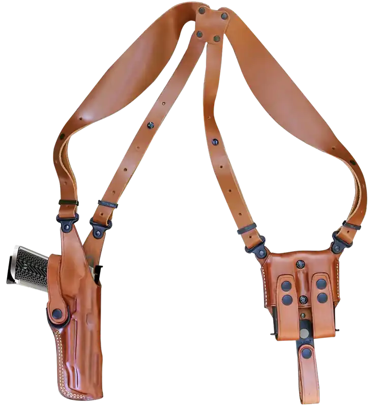 Optic Ready Vertical Shoulder Holster for Glock 17 - Right Handed, Brown (1791 Gunleather NSS2.1CBRVR)