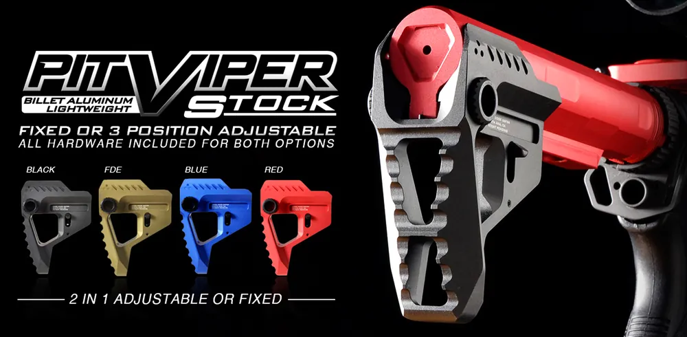 VIPERPITBLU Blue Aluminum/Steel AR-Platform Pit Viper Stock