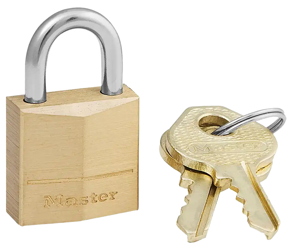 Master Lock 120D Brass Padlock with Key - Gold Finish