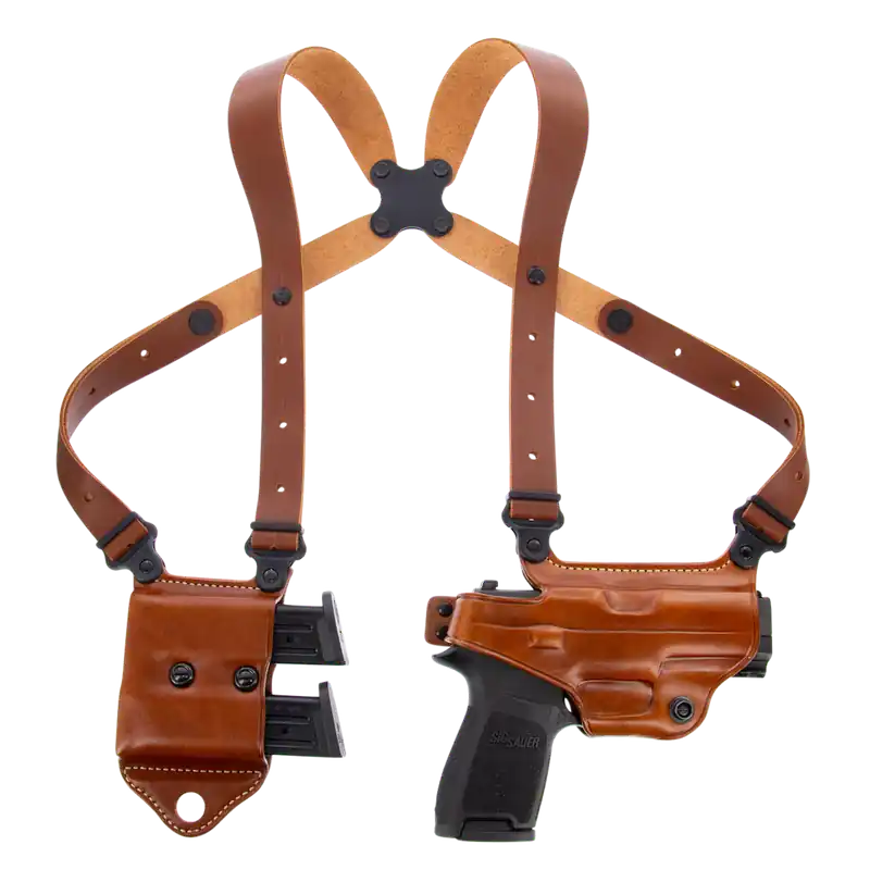 Galco Miami Classic II Shoulder Holster for Sig P229/P226/P228, Right Hand, Tan Leather, Up to 56" Chest