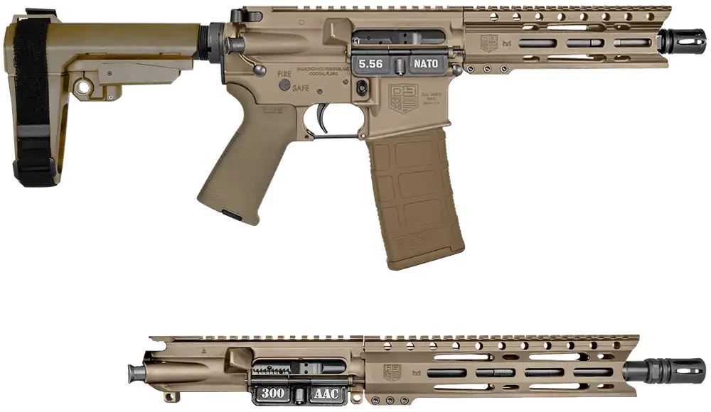 Diamondback DB15 5.56/300BLK Rifle with Magpul Grip - Black Nitride & Flat Dark Earth Finish