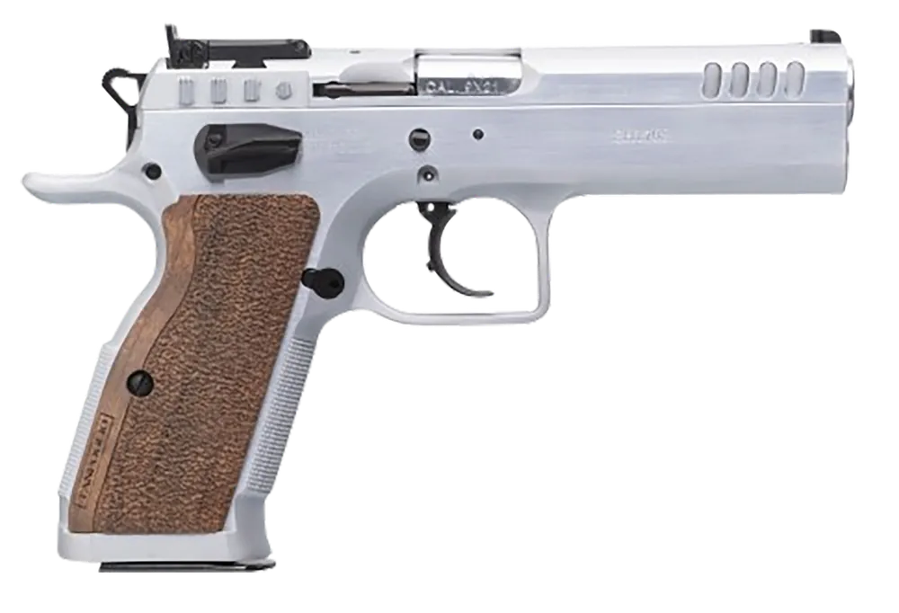 Tanfoglio IFG Stock II Competition .45 ACP Pistol with Stainless Features and Brown Polymer Grip