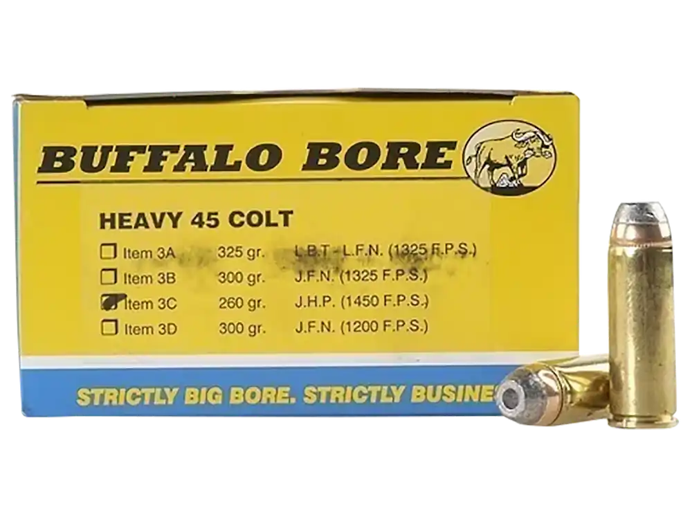Buffalo Bore 45 Colt +P 260gr JHP Ammo - 20 Rounds/Box