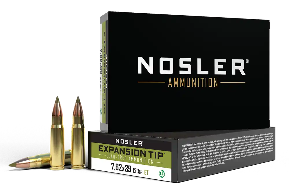 Nosler E-Tip 7.62x39mm 123gr Boat Tail Ammo - 20 Rounds