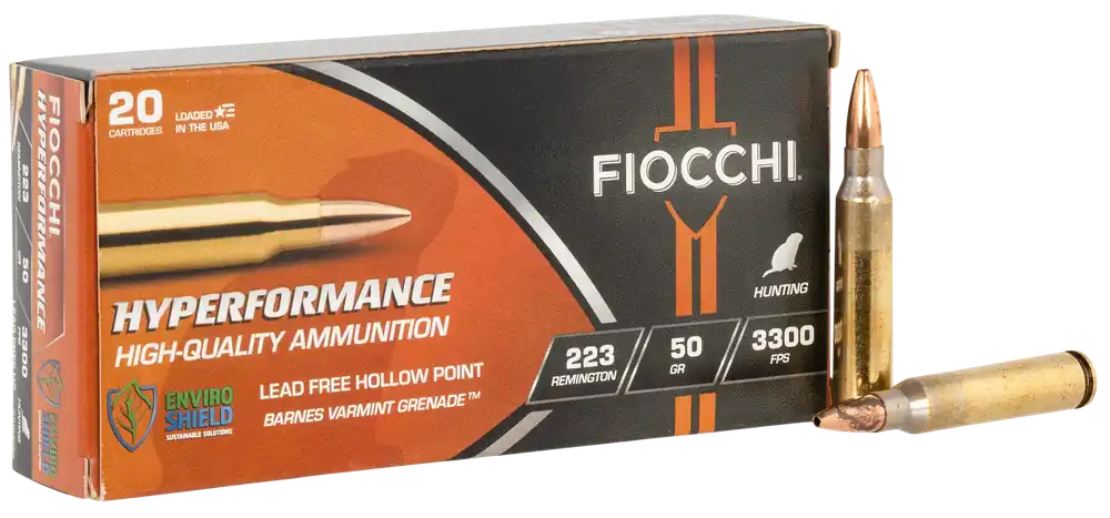 Fiocchi Hyperformance .223 Rem 50gr Ammunition - 20 Rounds per Box, 10 Boxes per Case