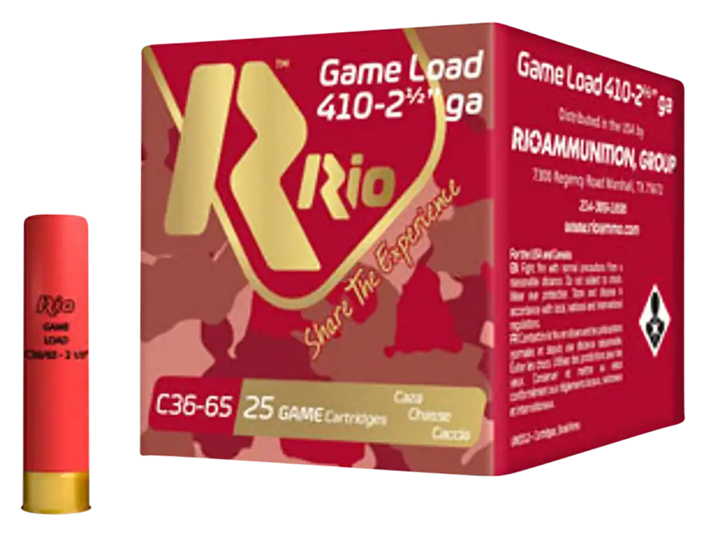 Rio Ammunition RC368 410 Gauge Game Load 1/2oz 8 Shot 25/Box