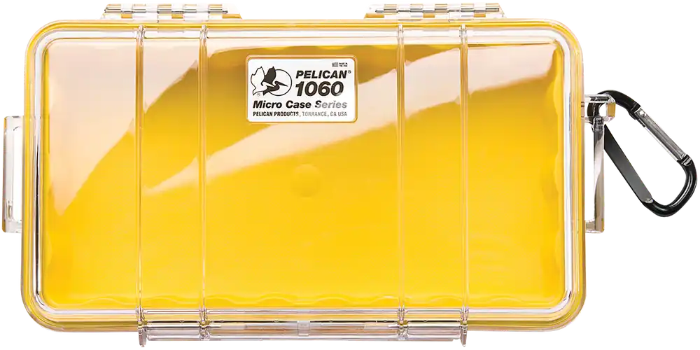 Pelican Micro Case 1060 - Yellow/Clear, 9.88" Polycarbonate