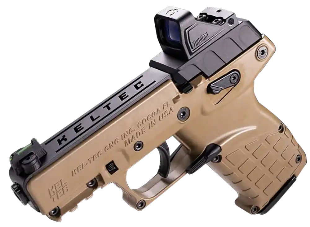 Kel-Tec P17BTANOPTIC 22 LR Pistol with Optic & Holster - Tan, 16+1 Capacity, 3.80" Barrel