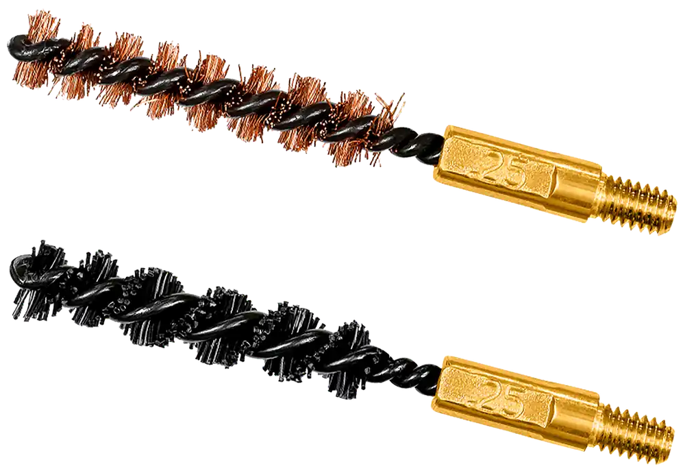 Otis FG325NB Bore Brush Set for 6mm/250/243/257 Calibers with 8-32" Thread, 2" Long Bronze/Nylon Bristles, 2-Pack