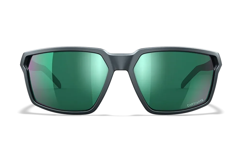 Wiley X Sierra M/L Sunglasses - Green Mirror Lens, Matte Graphite Frame
