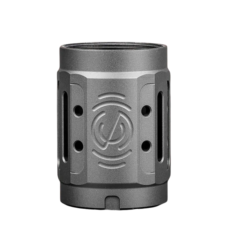 SilencerCo Alpha MAAD Brake 2.0 - Black Anodized Aluminum, 2" OAL, 1.45" Diameter