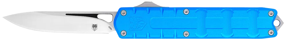 CobraTec Enforcer 3.25" OTF Knife with M390 Blade and Blue Aluminum Handle
