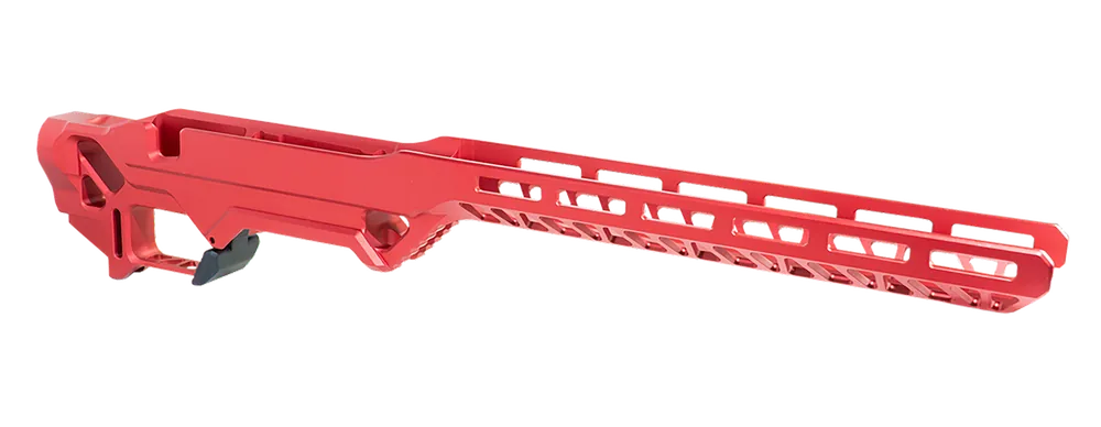 Timber Creek Outdoors Enforcer Rifle Chassis - Red Aluminum for Remington 700 SA Right-Handed